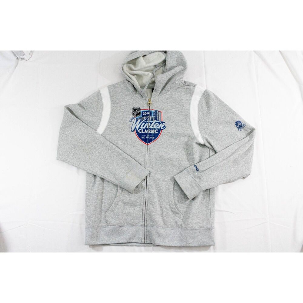 2014 NHL Winter Classic Reebok Womens Medium Full Zip Hoodie Gray